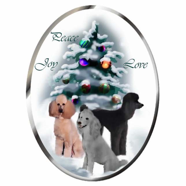 Poodle Weihnachtsgeschenke Ornament Fotoskulptur Ornament (Vorne)