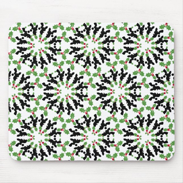 Poodle Weihnachtsmuster Mousepad (Vorne)