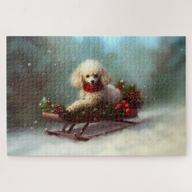 Poodle Weihnachtsschnee Winter (Horizontal)