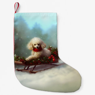 Poodle Weihnachtsschnee Winter Kleiner Weihnachtsstrumpf