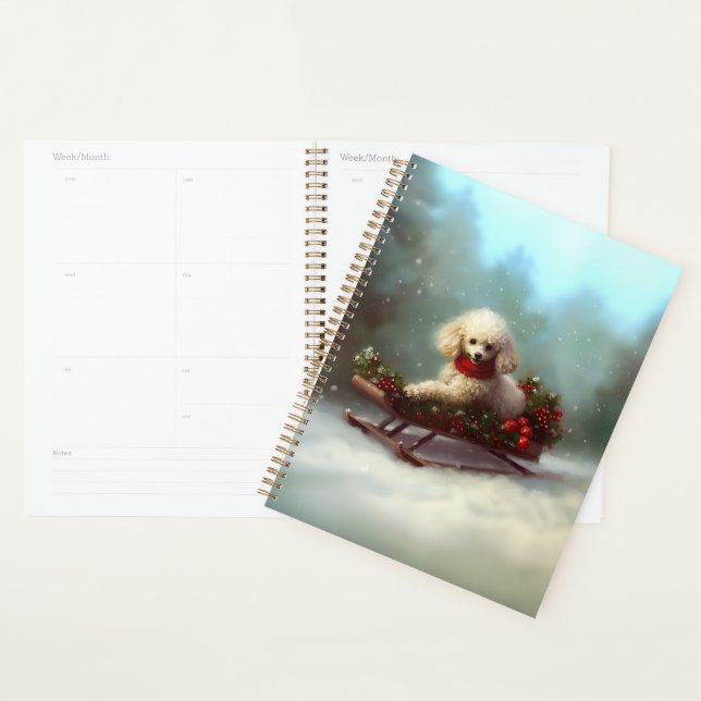 Poodle Weihnachtsschnee Winter Planer (Anzeige)