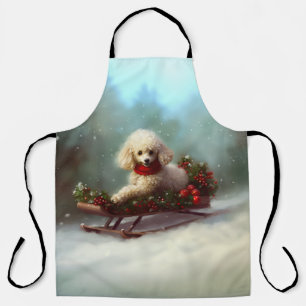 Poodle Weihnachtsschnee Winter Schürze