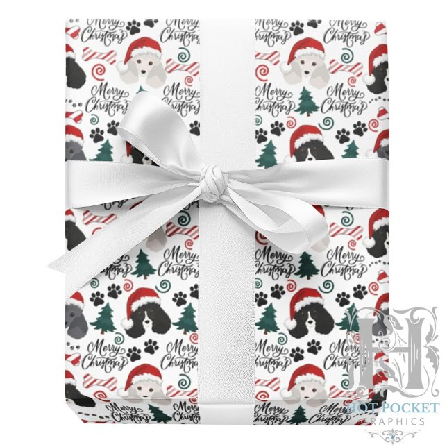 Poodle Weihnachtswrapping Paper Geschenkpapier (Von Creator hochgeladen)