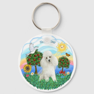Poodle (weiß #14) schlüsselanhänger