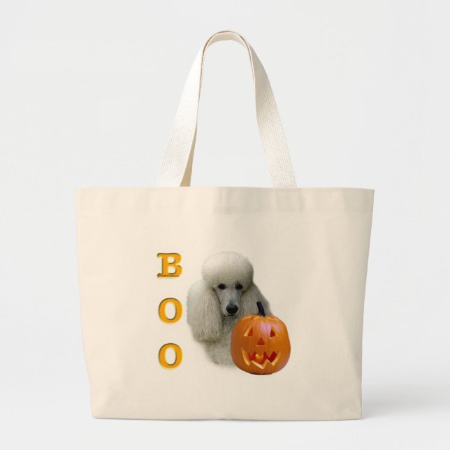 Poodle (weiß überzogen) Boo Jumbo Stoffbeutel (Vorne)