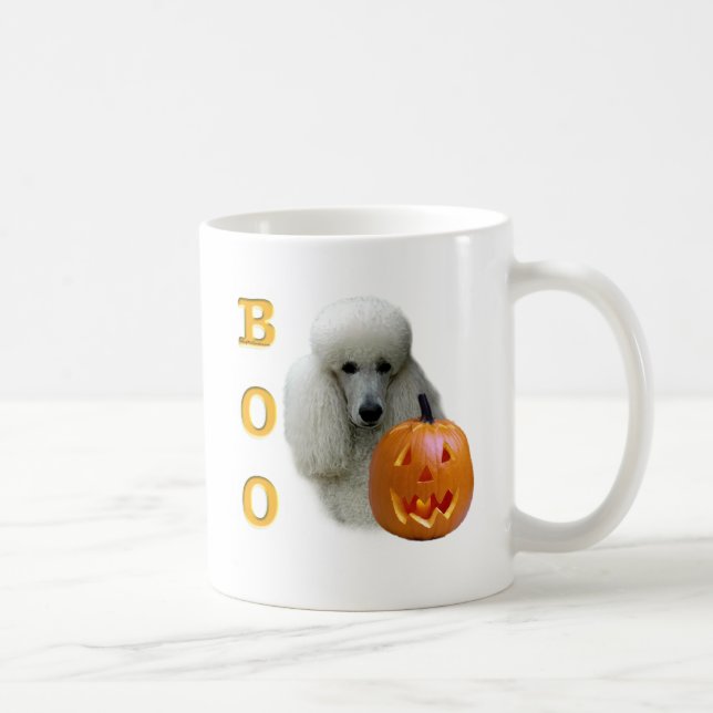 Poodle (weiß überzogen) Boo Kaffeetasse (Rechts)