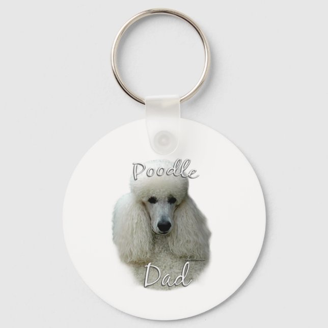Poodle (weiß) Vater 2 Schlüsselanhänger (Vorderseite)