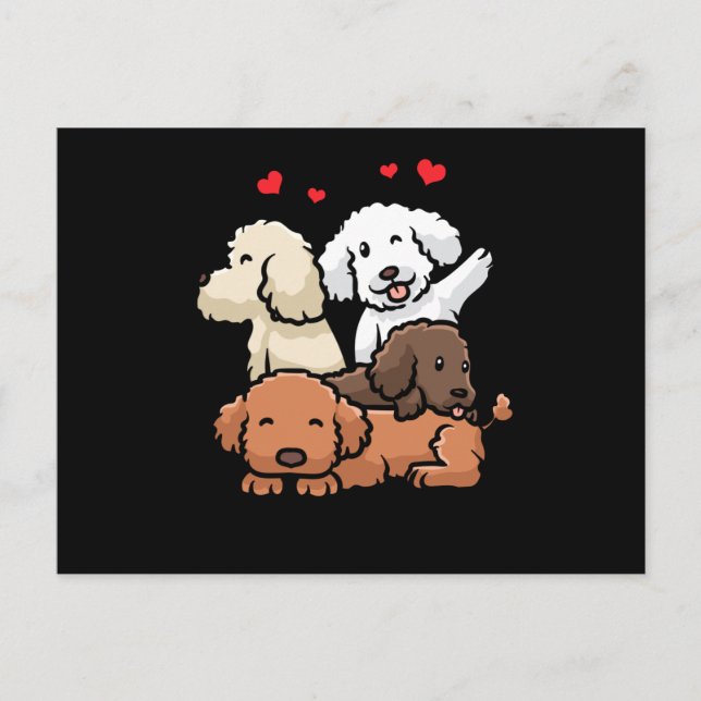 Poodle Welppies Postkarte (Vorderseite)