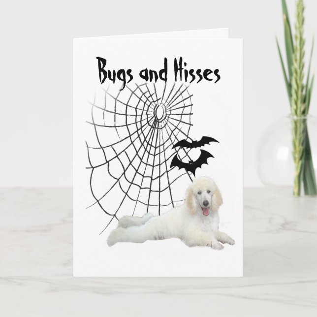 Poodle White Halloween Grußkarte Karte (Vorderseite)