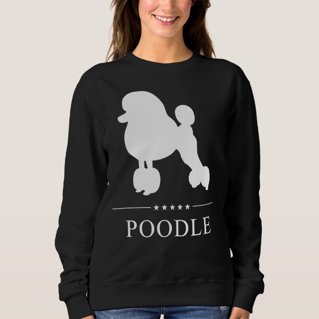 Poodle White Silhouette Sweatshirt (Vorderseite)