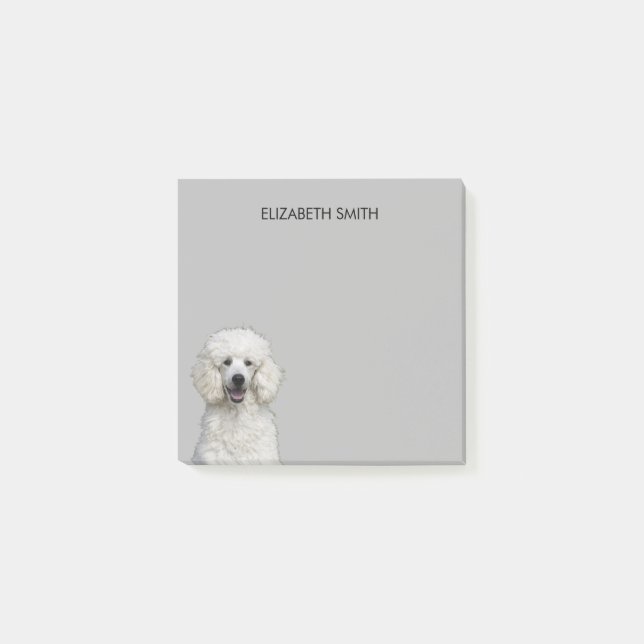Poodle White Standard Dog Post-it Klebezettel (Vorderseite)