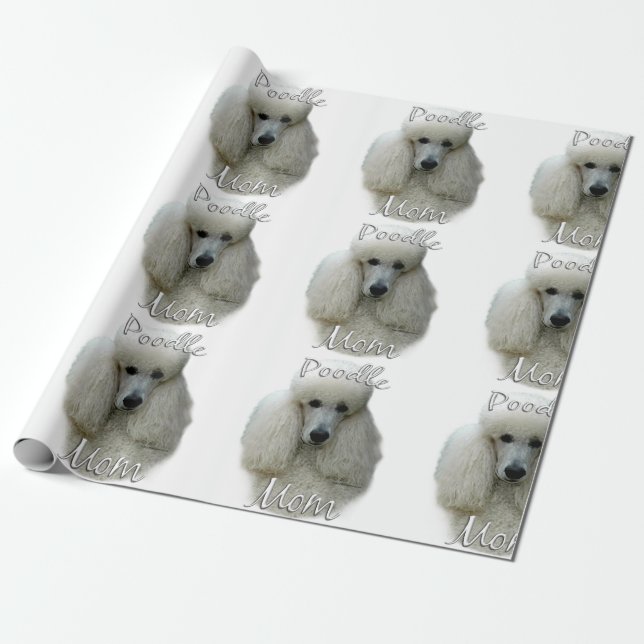 Poodle (wht) Mama 2 Geschenkpapier (Ungerollt)
