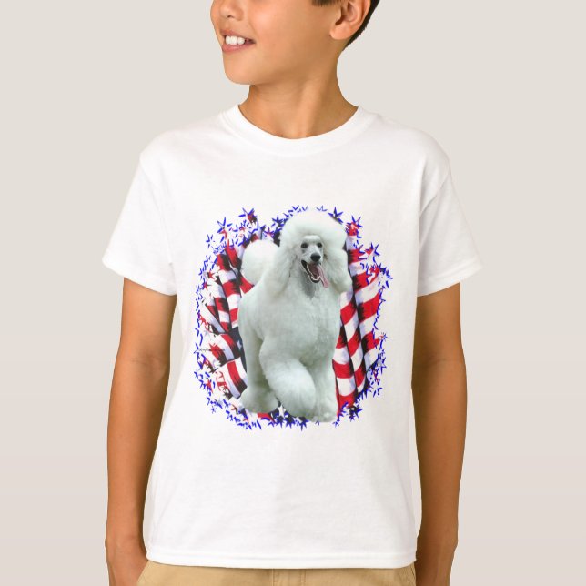 Poodle (wht) Patriot T-Shirt (Vorderseite)