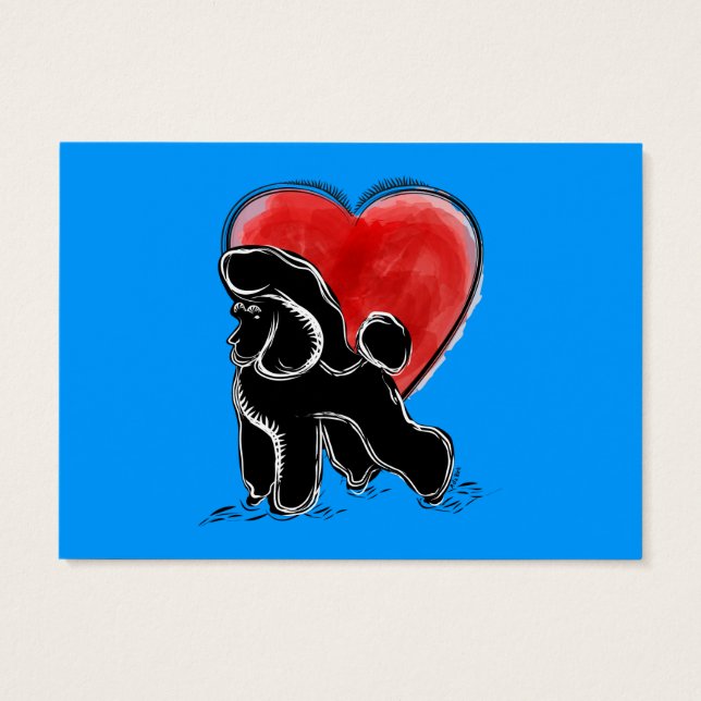 Poodle Zeichnend (Rückseite)