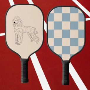 Poodle, zeichnend Hund Pickleball Schläger