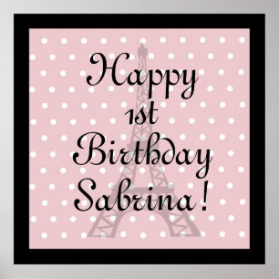 Poodles à Paris Poster rose