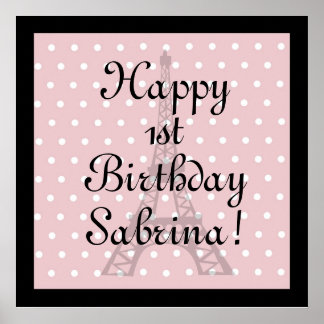 Poodles à Paris Poster rose