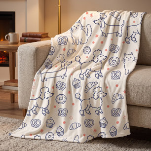 Poodles Dachshunds & Donuts Fleecedecke