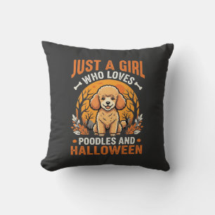 Poodles Halloween Mädchen Hunde Liebhaber Design_1 Kissen