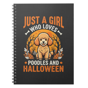 Poodles Halloween Mädchen Hunde Liebhaber Design_1 Notizblock