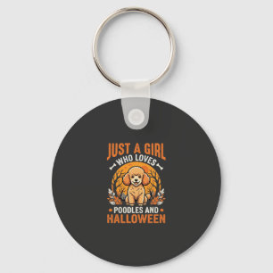 Poodles Halloween Mädchen Hunde Liebhaber Design_1 Schlüsselanhänger