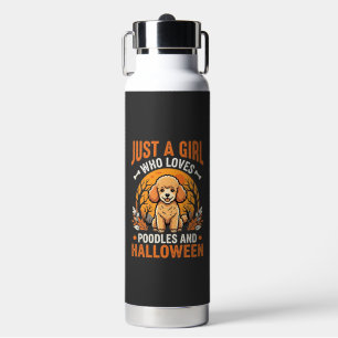 Poodles Halloween Mädchen Hunde Liebhaber Design_1 Trinkflasche
