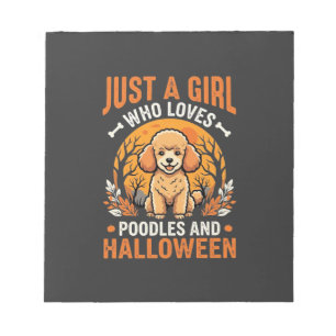 Poodles Halloween Mädchen Hundeliebhaber Design_1 Notizblock