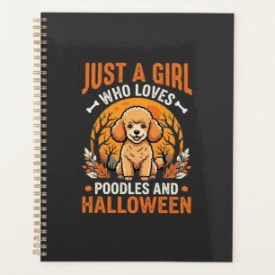 Poodles Halloween Mädchen Hundeliebhaber Design_1 Planer
