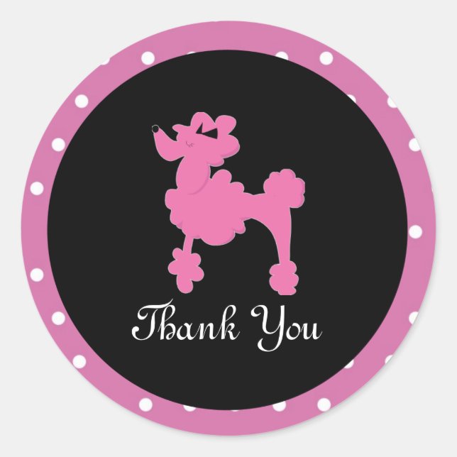 Poodles in Paris Rosa-Rundsticker-Siegel Runder Aufkleber (Vorderseite)