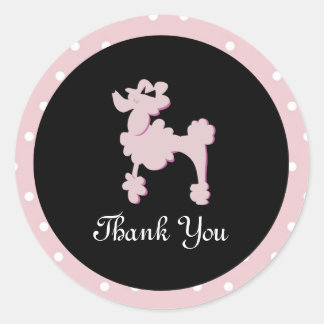 Poodles in Paris Rosa-Rundsticker-Siegel Runder Aufkleber