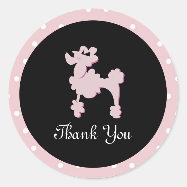 Poodles in Paris Rosa-Rundsticker-Siegel Runder Aufkleber (Vorderseite)