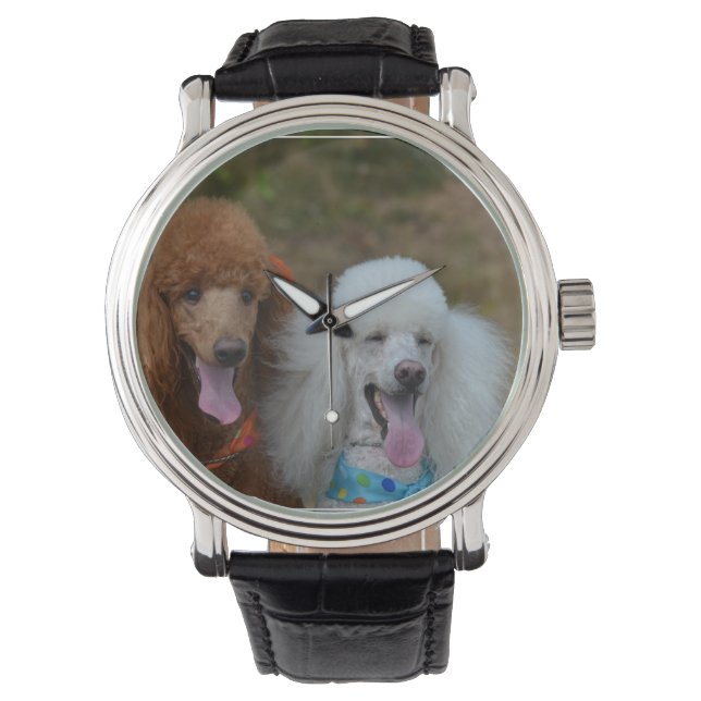 Poodles-Paar Armbanduhr (Vorderseite)