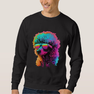 Poodles Retro Glitch Synthwave Sweatshirt