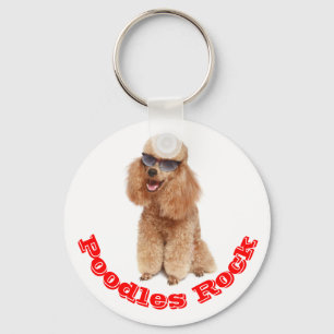 Poodles Rock! Apricot Miniatur Poodle Welpenhund Schlüsselanhänger