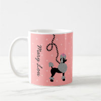 Poodrock Retro Rosa und Schwarzer 50er Personalisi