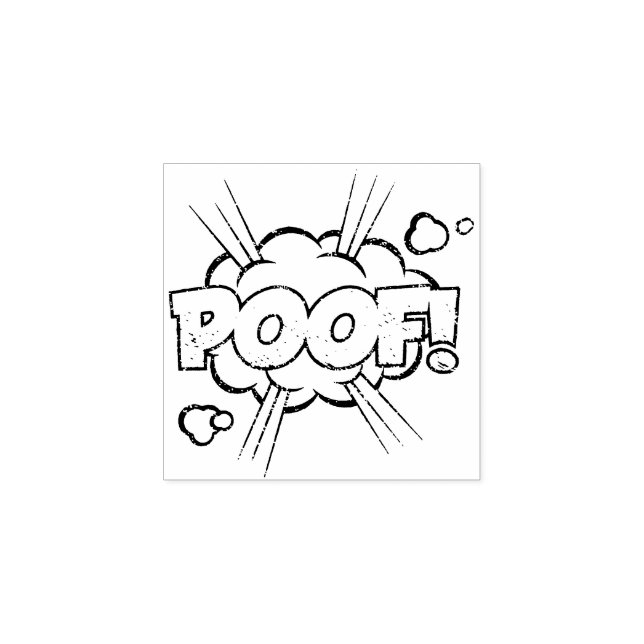 POOF! Vintages Comic Buch Steampunk Pop Kunst Gummistempel (Prägung)