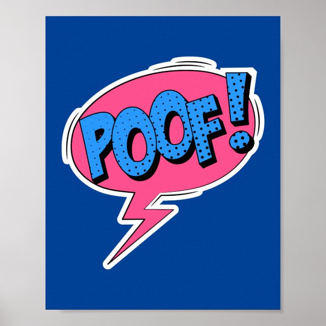 Poof! Whimsischer Pop Art Comic Burst Poster (Vorne)