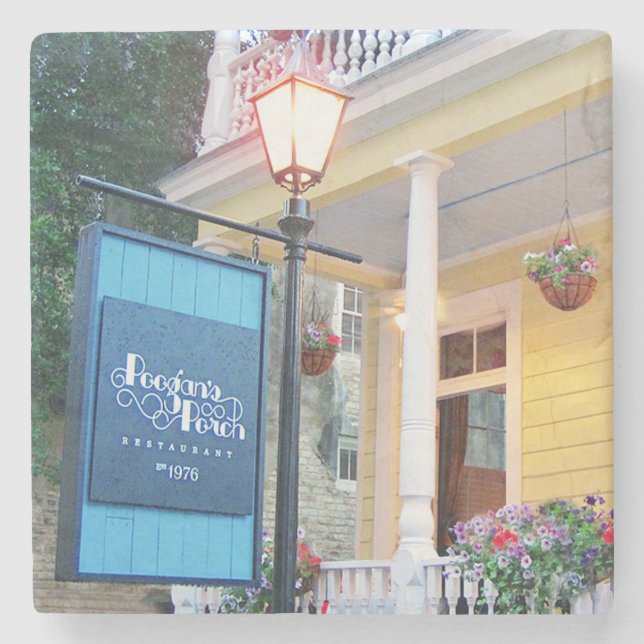 Poogan's Porch Restaurant Charleston, SC. Unterset Steinuntersetzer (Vorderseite)