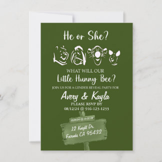 POOH & AMIS GENDER REVEAL INVITATION