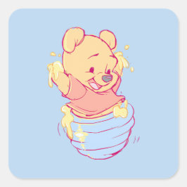 Pooh Quadratischer Aufkleber