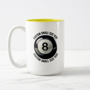 Pool 8 Ball & Kleiner Text GELB 0,44l Custom Zweifarbige Tasse