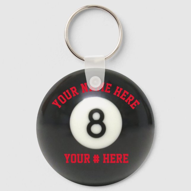 Pool 8 Ball Schlüsselanhänger Personalisieren Sie  (Vorderseite)