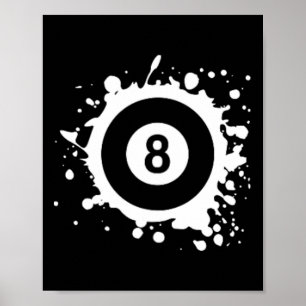 Pool 8 LL Pool Billard Logo Einfaches Schwimmbad B Poster