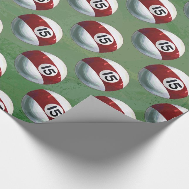 Pool Ball 15 Muster Geschenkpapier (Ecke)