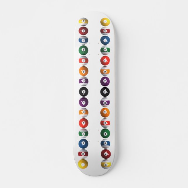 Pool-Bälle / Billard: Benutzerdefiniertes Skateboa Skateboard (Vorne)