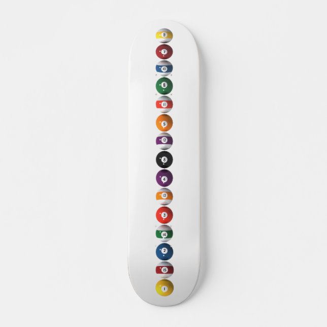 Pool-Bälle / Billard: Benutzerdefiniertes Skateboa Skateboard (Vorne)