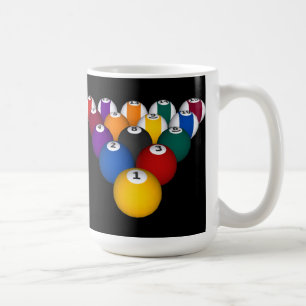 Pool-Bälle: Billard: Kaffee-Tasse: Pool-Bälle Kaffeetasse