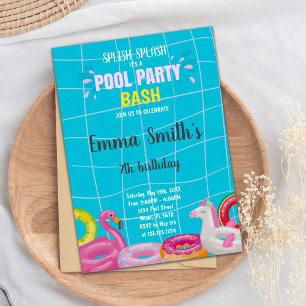Pool Bash Geburtstagseinladungen Einladung