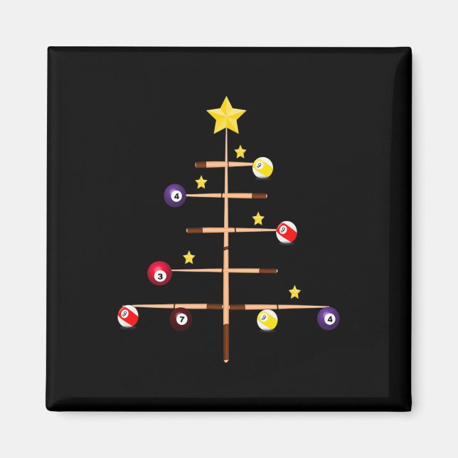 Pool Billard Ll Cue Sport Weihnachtsbaum Magnet (Vorne)