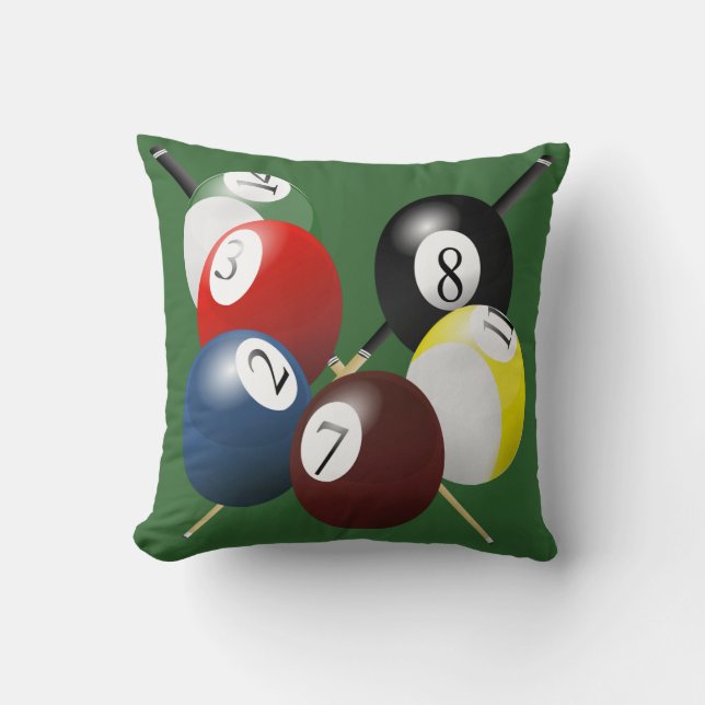 Pool-/Billard-Wurfs-Kissen Kissen (Vorderseite)